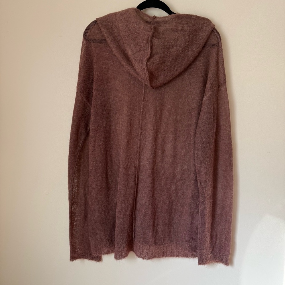 Ranger Cartel Mohair Wool Lightweight Knit Brown Hoodie Sweater - Picture 6 of 14